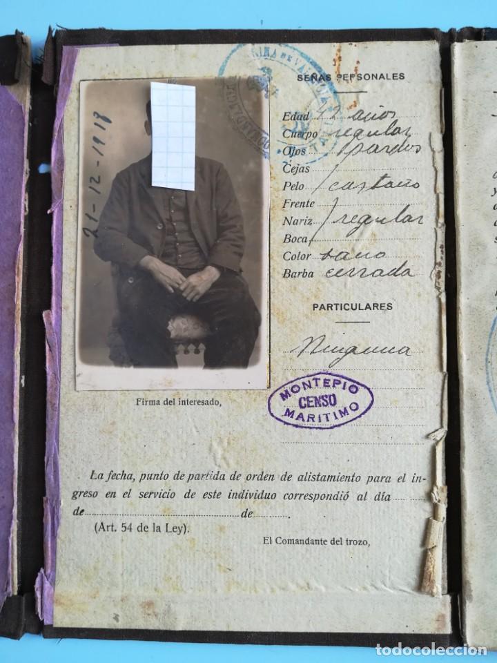 Documentos antiguos: LIBRETA DE INSCRIPCI&Oacute;N MAR&Iacute;TIMA 1918 - Foto 6