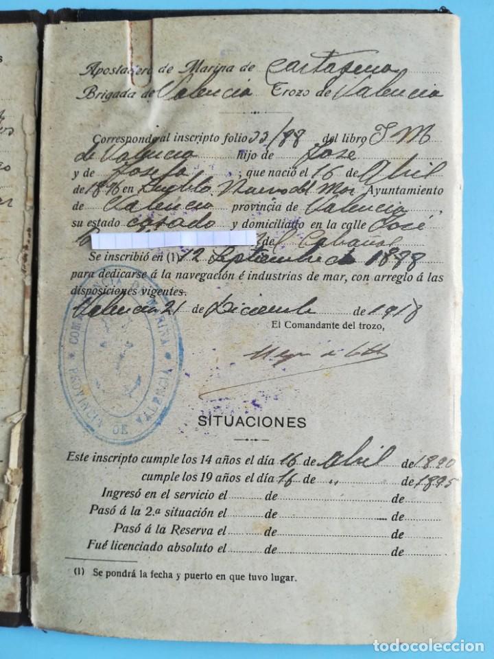 Documentos antiguos: LIBRETA DE INSCRIPCI&Oacute;N MAR&Iacute;TIMA 1918 - Foto 8