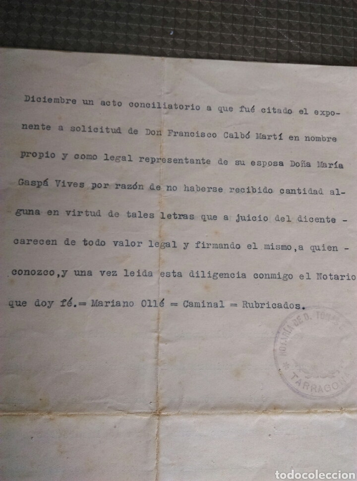 Documentos antiguos: Antiguo documento Valls Tarragona a&ntilde;o 1930 - Foto 3