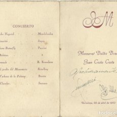Documentos antiguos: INVITACIÓN BODA HOTEL RITZ. BARCELONA. 22 DE ABRIL DE 1948. GRAN SALÓN DE FIESTAS. CON CONCIERTO.