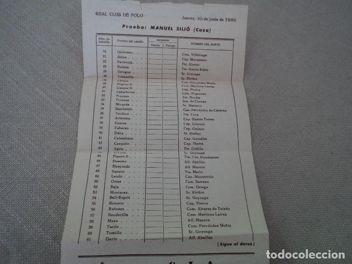 Documentos antiguos: REAL CLUB DE POLO DE BARCELONA folleto en blanco para PUNTUAR PRUEBAS HIPICAS 1949 28 X 16 CM