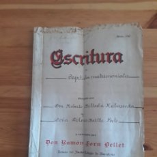 Documentos antiguos: ESCRITURA CAPITULOS MATRIMONIALES GIRONA 1916 AIGUAVIVA SANT JORDI DESVALLS - ESCREIX DOTE HEREU