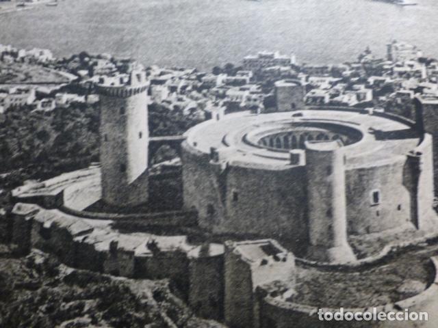 Documentos antiguos: PALMA DE MALLORCA CASTILLO DE BELLVER ANTIGUA LAMINA HUECOGRABADO A&Ntilde;OS 40