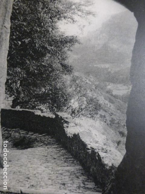 Documents Anciens: SANT MIQUEL DEL FAI GERONA CAMINO ANTIGUA LAMINA HUECOGRABADO