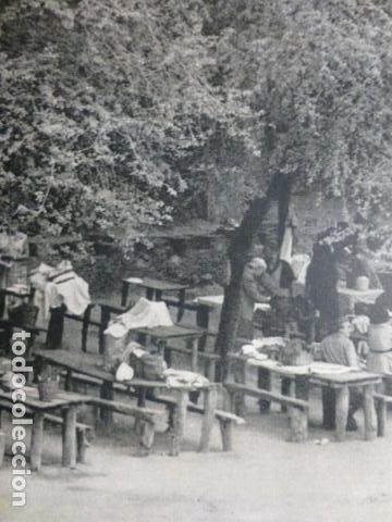 Documents Anciens: SABADELL BARCELONA MERENDEROS ANTIGUA LAMINA HUECOGRABADO