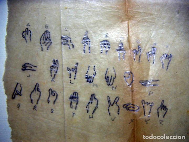 Documentos antiguos: Abecedario de sordomudos dibujado a mano - Foto 2