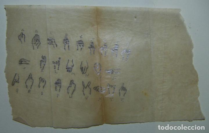 Documentos antiguos: Abecedario de sordomudos dibujado a mano - Foto 1