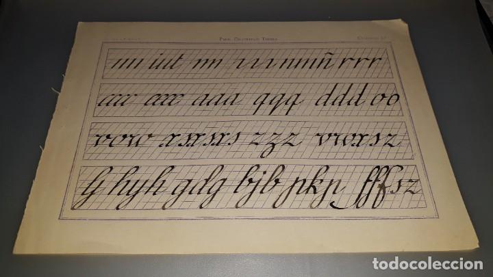 Alte Dokumente: Hoja caligrafiada letra espa&ntilde;ola cuaderno papel caligr&aacute;fico pautado Torres escrito 1 cara preciosa