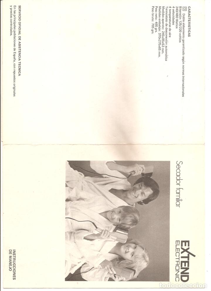 Documentos antiguos: 904. CATALOGO SECADOR DE PELO EXTEND - Foto 1
