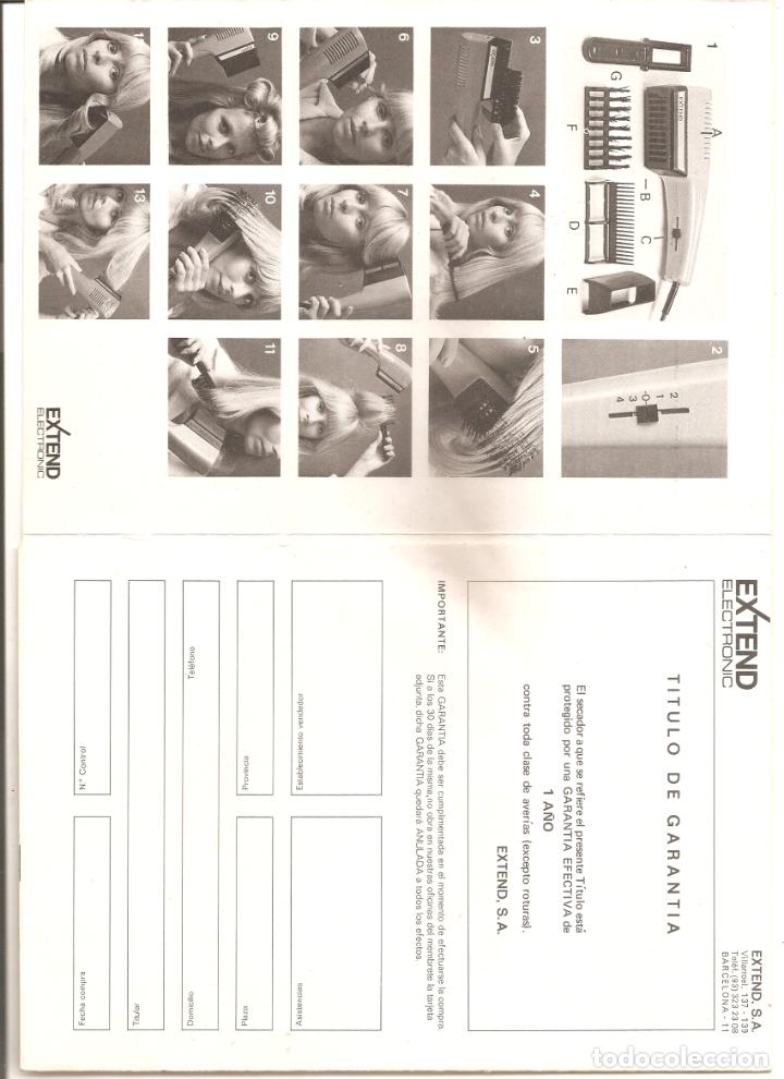 Documentos antiguos: 904. CATALOGO SECADOR DE PELO EXTEND - Foto 2