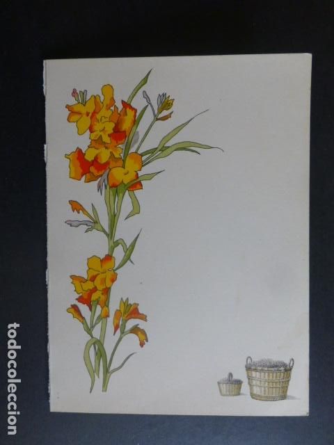 Documentos antiguos: MENU CROMOLITOGRAFICO FLORES CUBA DE UVAS - Foto 1