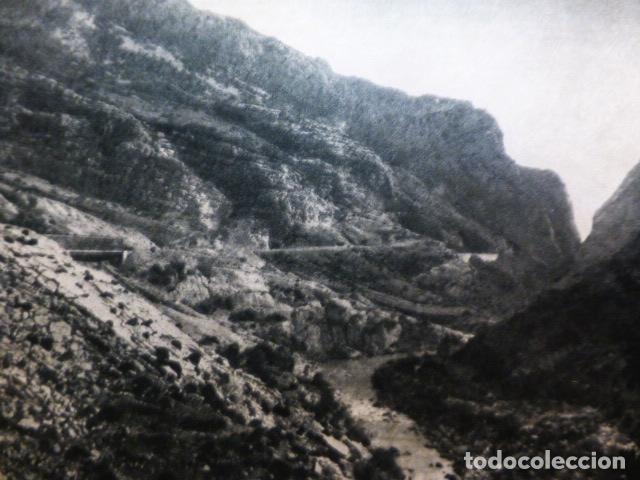 Old Documents: EL CHORRO MALAGA VISTA ANTIGUA LAMINA HUECOGRABADO