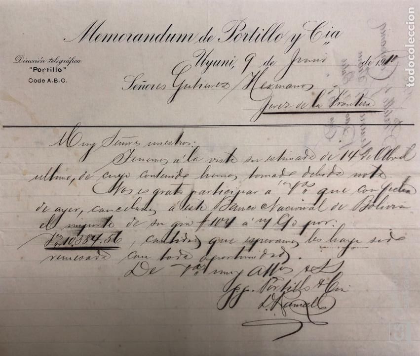 Documentos antiguos: JEREZ DE LA FRONTERA. MEMORANDUM DE PORTILLO Y CIA.