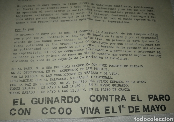 Documentos antiguos: Partido Comunista Catal&aacute;n PCC. Folleto 1981 - Foto 3