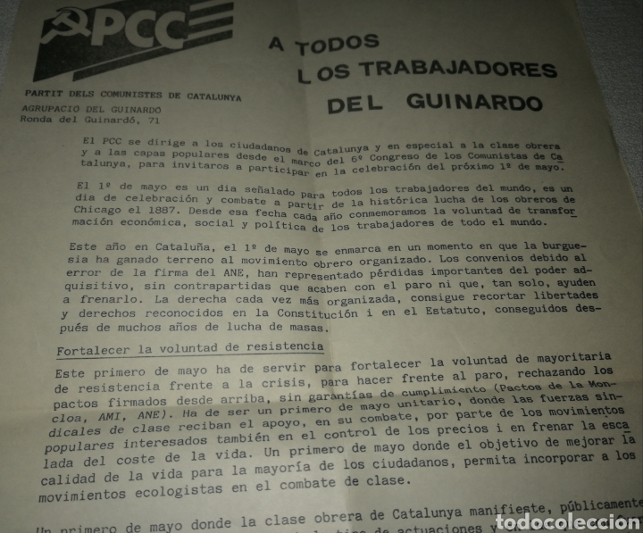 Documentos antiguos: Partido Comunista Catal&aacute;n PCC. Folleto 1981 - Foto 1