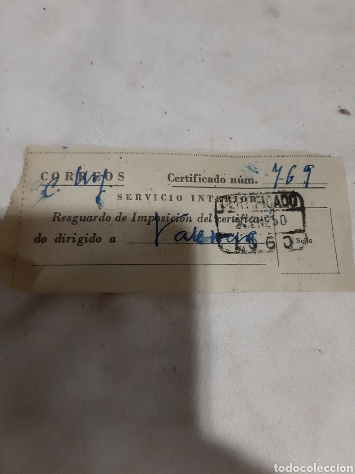 Documentos antiguos: Lugo 1950 certificado correos - Foto 1