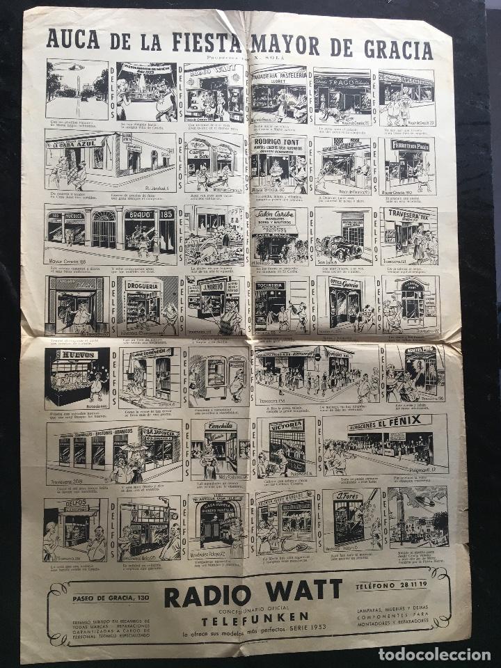 Documentos antiguos: AUCA / ALELUYA DE LA FIESTA MAYOR DE GRACIA - X. SOL&Aacute; 64x44cm En castellano