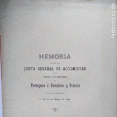 Documentos antiguos: 1891 MEMORIA FERROCARRIL TARRAGONA A BARCELONA Y FRANCIA
