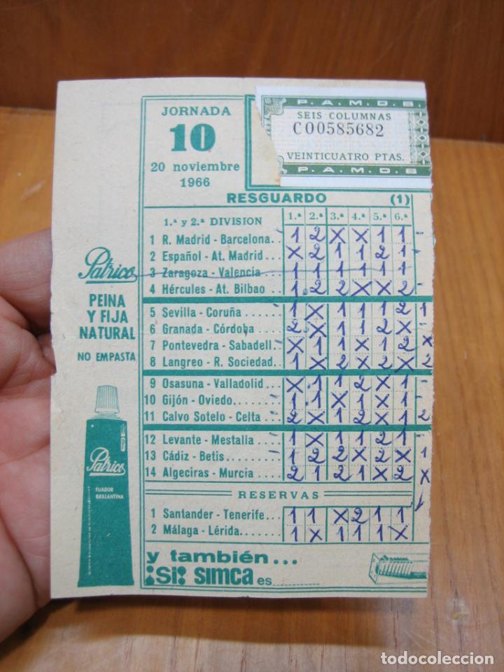 Documentos antiguos: Antiguo boleto de quinielas de futbol 1966