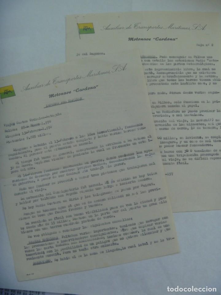 Documentos antiguos: MARINA - NAVIERA AUXILIAR TRANSPORTES MARITIMOS S.A.: INFORME CAPITAN  CASTRO URDIALES - LATAKIA,&acute;70