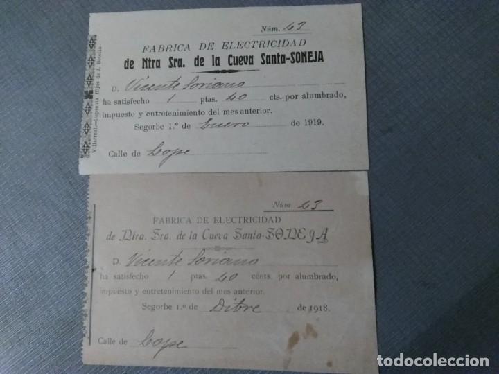 Documentos antiguos: Recibo de electricidad 1.918 y 1.919 - Foto 2