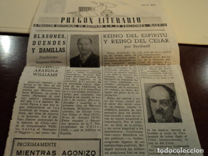 Documentos antiguos: pregon literario 1953 hojita jardiel poncela