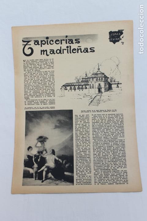 Documentos antiguos: COSAS DE ESPA&Ntilde;A, TAPICERIAS MADRILE&Ntilde;AS, 1936 REVISTA ALGO