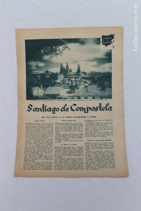 Documentos antiguos: COSAS DE ESPA&Ntilde;A, SANTIAGO DE COMPOSTELA, 1936 REVISTA ALGO