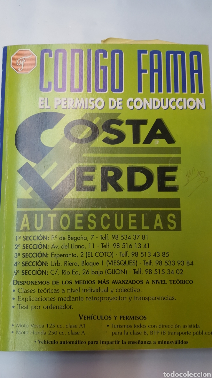 Documentos antiguos: Manual de conduccion. Autoescuela Costa Verde. 2007