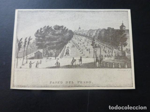 Documentos antiguos: MADRID PASEO DEL PRADO TARJETA LITOGRAFICA 8,5 X 12 CMTS