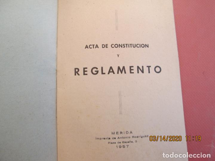 Documentos antiguos: LICEO DE MERIDA - ACTA DE CONSTITUCI&Oacute;N Y REGLAMENTO -  M&Eacute;RIDA 1957. - Foto 2