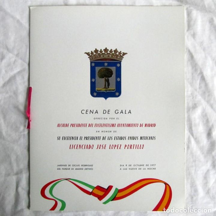 Documentos antiguos: Invitaci&oacute;n Ayuntamiento de Madrid comida de gala Presidente Estados Unidos Mexicanos