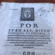 Documentos antiguos: CIRCA 1628. COMERCIO/NAVEGACIÓN. PALAFOX Y MENDOZA. GUERRA COMERCIO CON INGLATERRA.. Lote 197507131
