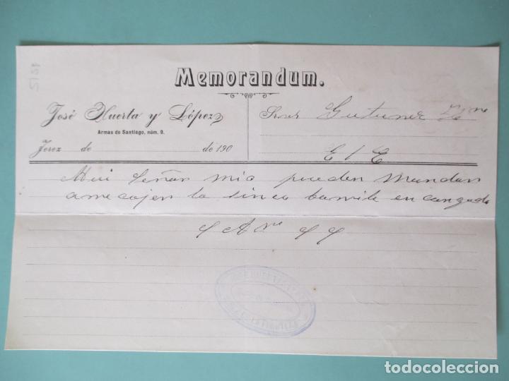Documents Anciens: MEMOR&Aacute;NDUM. JOS&Eacute; HUERTA Y L&Oacute;PEZ. JEREZ DE LA FRONTERA 1900. GUTIERREZ HERMANOS