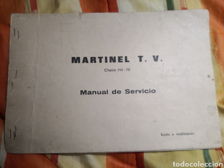 Documentos antiguos: Manual de servicio martinel tv chasis H4- 76 - Foto 1