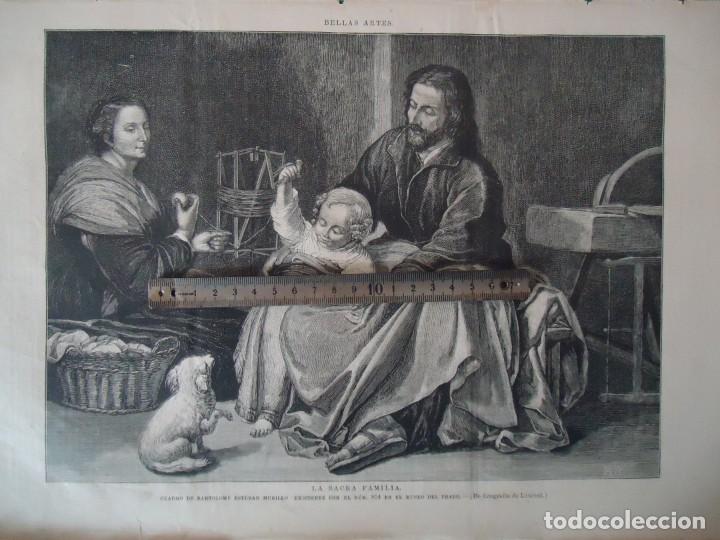 Documentos antiguos: litografia ilustracion vintage esteban murillo museo del prado madrid 1880 pintor barroco espa&ntilde;a