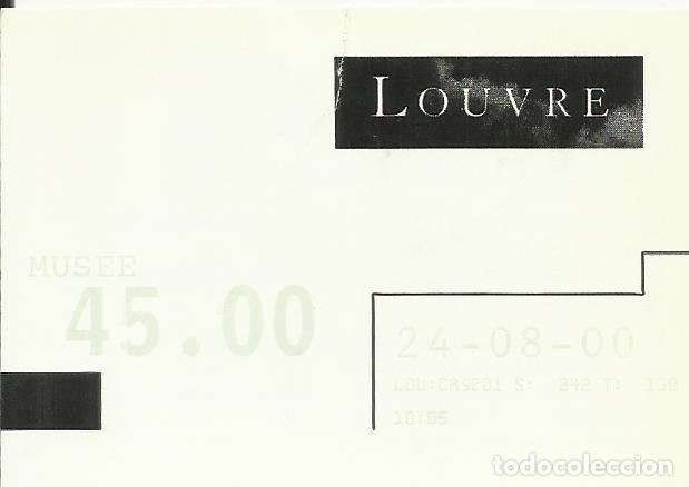 entrada louvre. museo. parís. 5,5x8 cm. 2000. - Comprar en ...