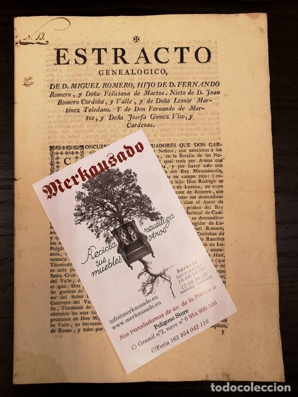 Documentos antiguos: Documento A&ntilde;o 1779 genealog&iacute;a - Foto 1