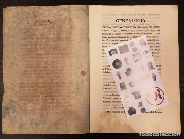 Documentos antiguos: Documento A&ntilde;o 1803. Genealog&iacute;a de D Sancho Josef - Foto 4