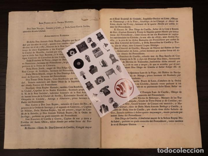 Documentos antiguos: Documento A&ntilde;o 1803. Genealog&iacute;a de D Antonio Ortiz - Foto 2