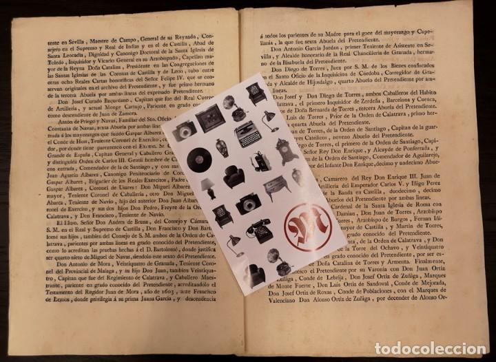 Documentos antiguos: Documento A&ntilde;o 1803. Genealog&iacute;a de D Antonio Ortiz - Foto 3