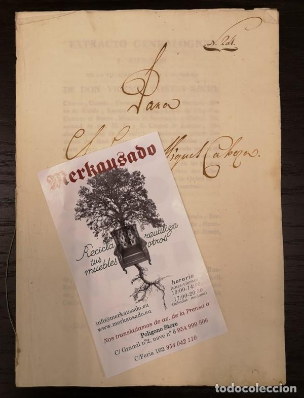 Documentos antiguos: Documento A&ntilde;o 1814. Extracto geneal&oacute;gico - Foto 1