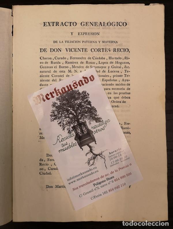 Documentos antiguos: Documento A&ntilde;o 1814. Extracto geneal&oacute;gico - Foto 2