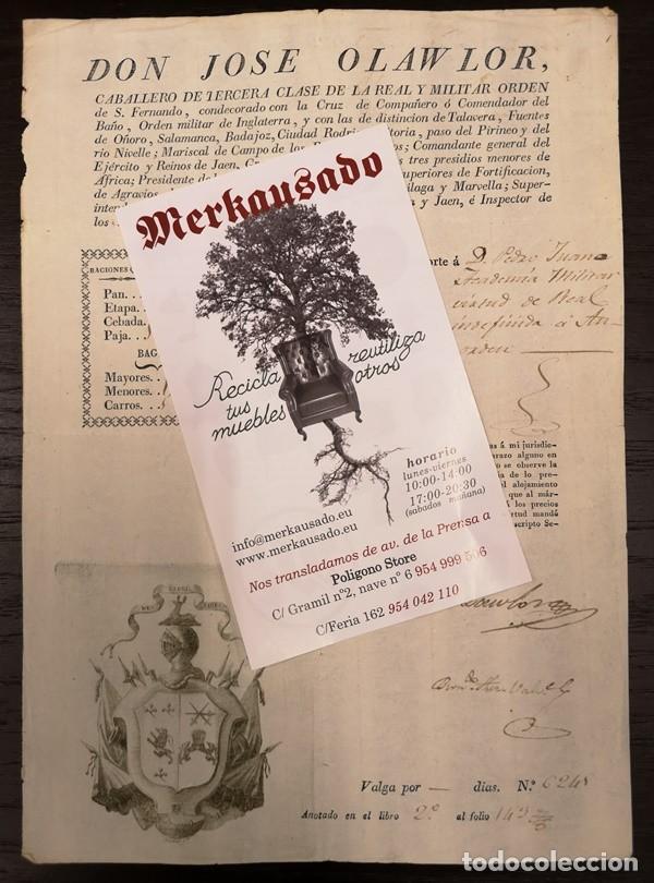 Documentos antiguos: Documento A&ntilde;o 1823. Pasaporte Olawlor - Foto 1