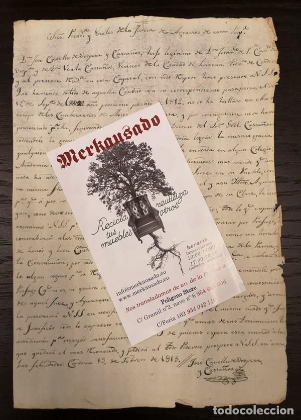 Documentos antiguos: Documento Casta&ntilde;o 7. A&ntilde;o 1813 - Foto 1