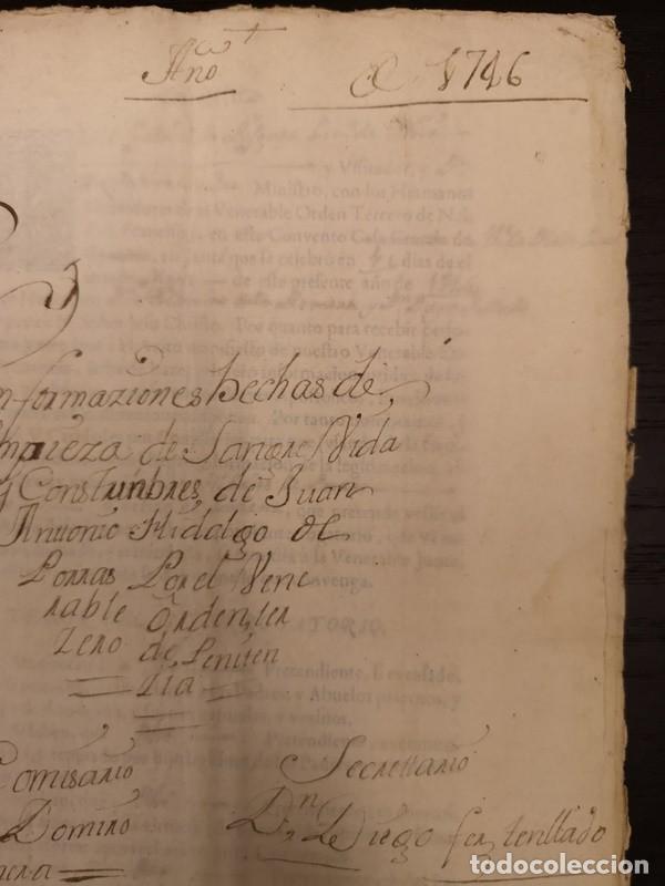 Documentos antiguos: Documento Porras. A&ntilde;o 1746 - Foto 2