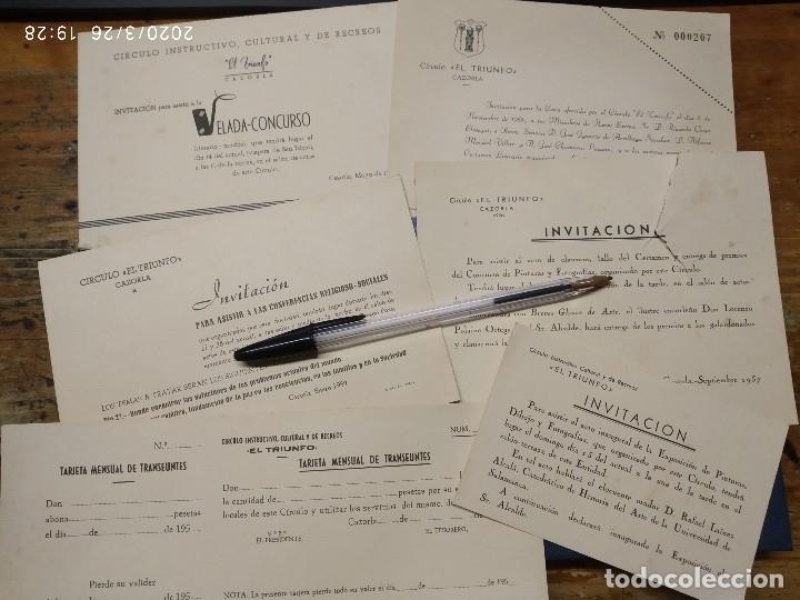Documentos antiguos: CIRCULO EL TRIUNFO CAZORLA JAEN CASINO, LOTE DE TARJETAS E INVITACIONES A VELADAS.