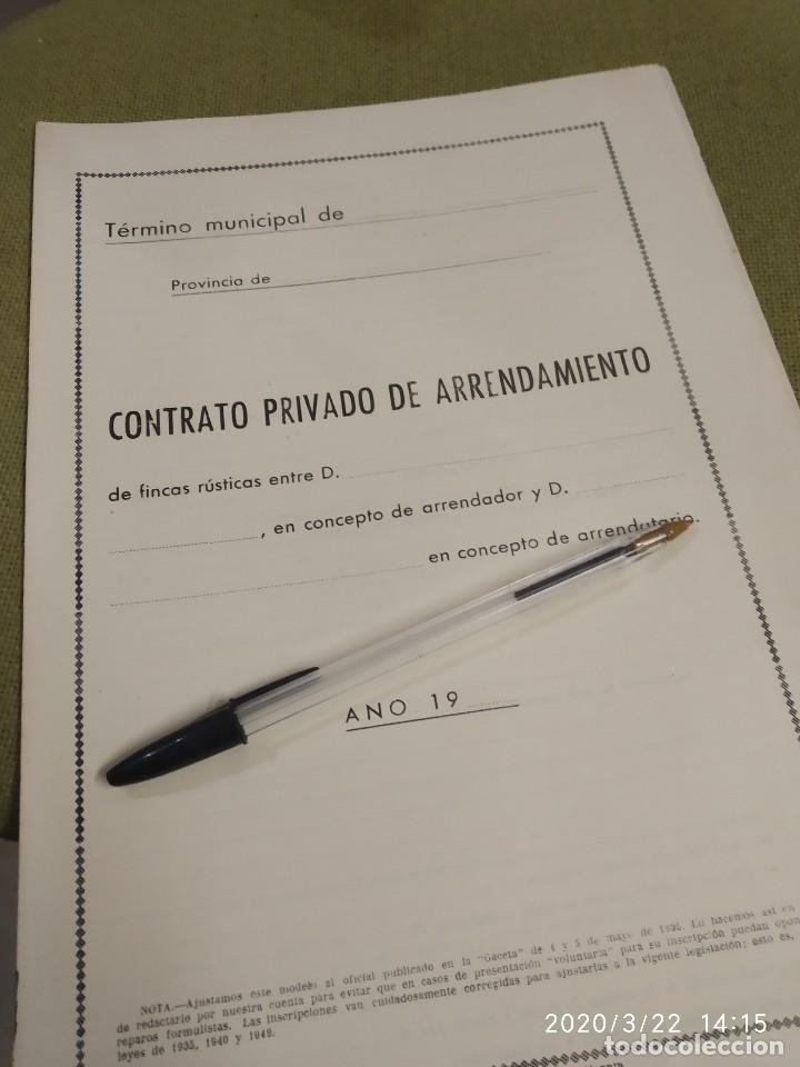 Documentos antiguos: CONTRATO PRIVADO DE ARRENDAMIENTO EN BLANCO. - Foto 1