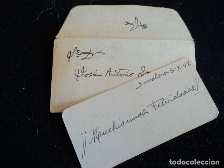 Documents Anciens: FELICITACION HECHA A MANO CON SOBRE NI&Ntilde;A FELICITA 1942