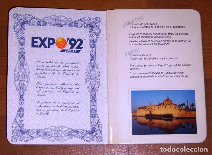 Documentos antiguos: EXPO 92 SEVILLA : PASAPORTE - PASSPORT - Foto 2